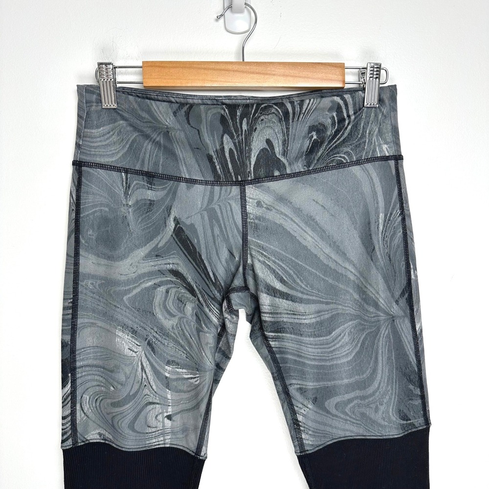 ALO Yoga Goddess Leggings Gray Black Marble Swirl M - Picture 4 of 9